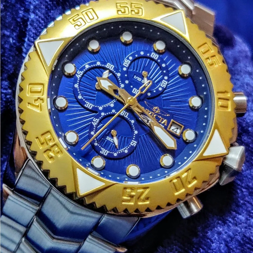 Invicta Antique Style Midnight Blue Dial Chrono Men's 48mm Watch